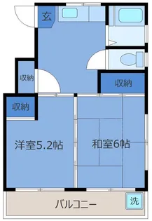 マンショントライポート【2階】の間取り