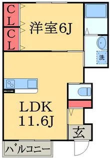 ユニヴァリィプランドール【1階】の間取り