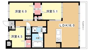 大阪府豊中市宮山町2【マンション】の間取り