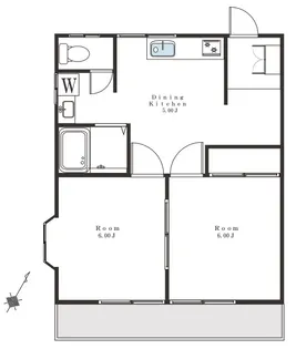 多摩ハイツC【2階】の間取り