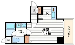 レジュールアッシュ大阪城WEST【4階】の間取り