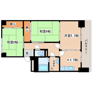 ツインヒルズA棟【4階】の間取り