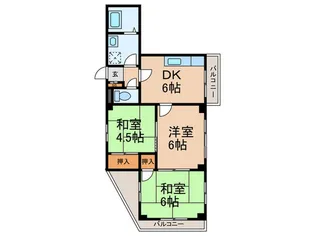 金盃第2ビル高羽荘【3階】の間取り