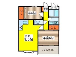 エステート西府中【3階】の間取り