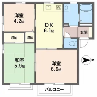 シャトレ庄内 A棟【1階】の間取り