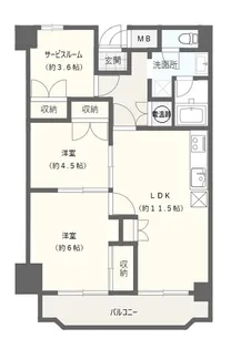 サンビューハイツ東十条【9階】の間取り