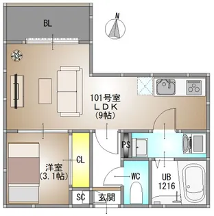 仮称)REGALEST 北方4【1階】の間取り