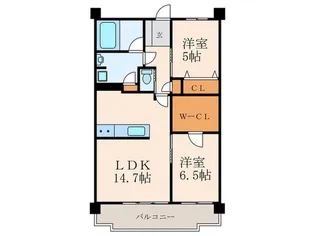 グランドパレス黒崎ランドマークス【4階】の間取り