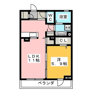 ヴィグノーブル上石神井【2階】の間取り