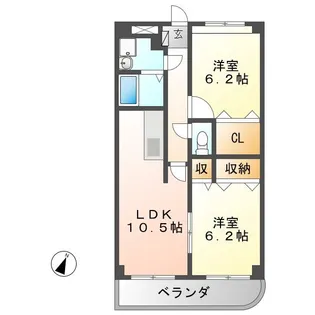 美フィリア【1階】の間取り