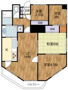 神代バタニカルガーデンズマンション【3階】の間取り