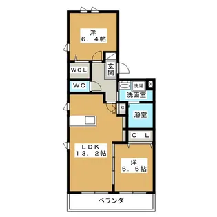 A.P.T.金田【3階】の間取り