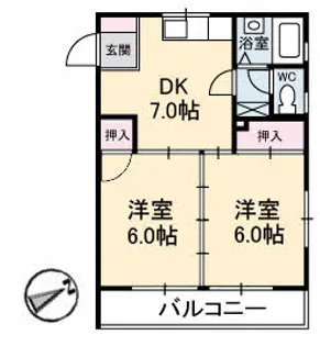 カルチェ佐川【4階】の間取り
