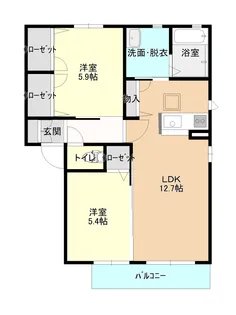 カトレアB【1階】の間取り