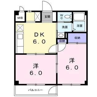ロマニーカルベB【1階】の間取り