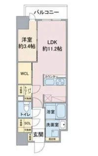 スリーアイランドタワー車道【8階】の間取り