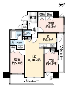 フローレンス宇品神田プレステージ【6階】の間取り