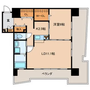サンシャイン プリンセス 北九州【6階】の間取り