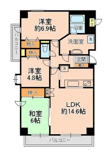 松戸シティハウス【5階】の間取り