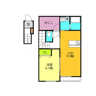 アンレーヴ吉岡A【2階】の間取り