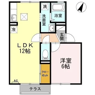 フローラ村上 B【1階】の間取り