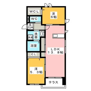 Y’s CASA高畑【1階】の間取り