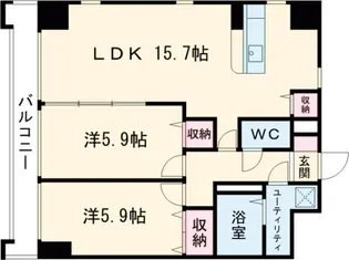 ソレイユ御蔵町【6階】の間取り