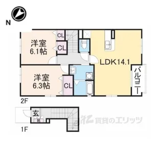 ミ・カーサ螢が丘【2階】の間取り