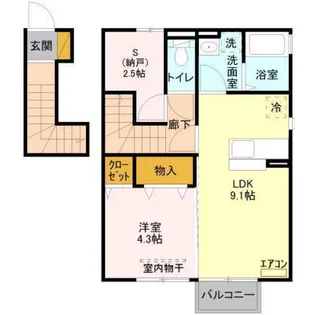 ハピネスつくば【2階】の間取り