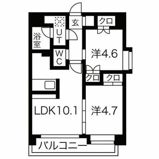 ヒルクレスト水前寺【5階】の間取り