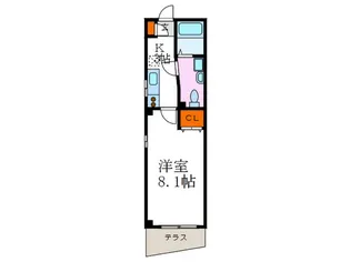リュウエン西福【1階】の間取り