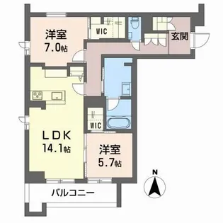 エクラージュ泉中央【3階】の間取り