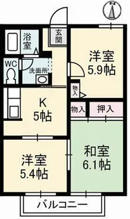 メゾンドグレープ C【2階】の間取り