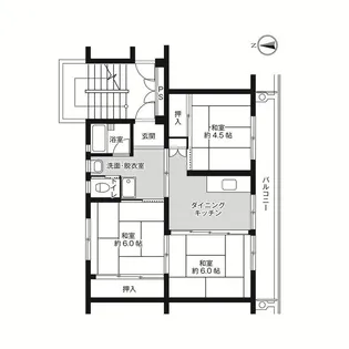 ビレッジハウス河南1号棟【1階】の間取り