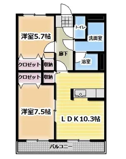 イーストン【1階】の間取り