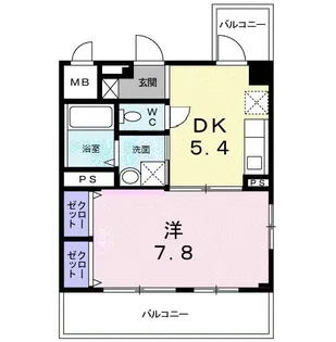 シャトレエレガン【4階】の間取り