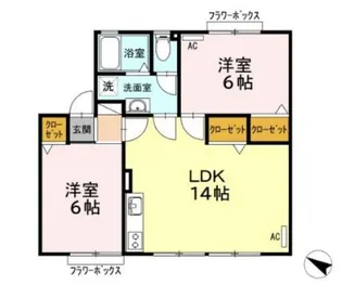 メゾンエルフB【1階】の間取り
