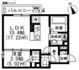 ソレイユ調布【2階】の間取り