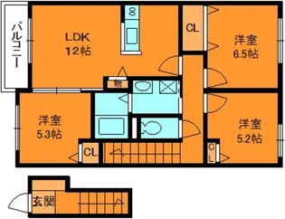 シャーメゾンST逢坂【2階】の間取り