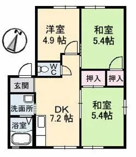 タカセコーポ C棟【2階】の間取り