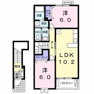 メゾン・ボヌール A【2階】の間取り