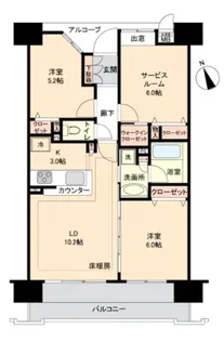 サニーコート上野【6階】の間取り