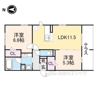 Y’SROOM伏見板橋【1階】の間取り