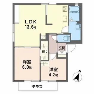 メルベーユ・キシI,II,III【1階】の間取り
