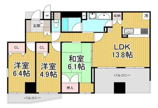 ラ・クラシカ宝塚武庫山【8階】の間取り