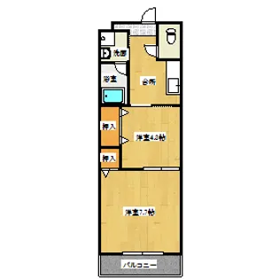 グランヴィスタ安倉【4階】の間取り