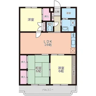 エステート谷山C棟【1階】の間取り