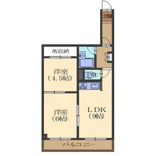 2LDKの間取り画像