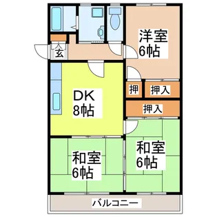 エスポワール高田II【1階】の間取り