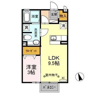 モナリエ富士見ヶ丘【2階】の間取り